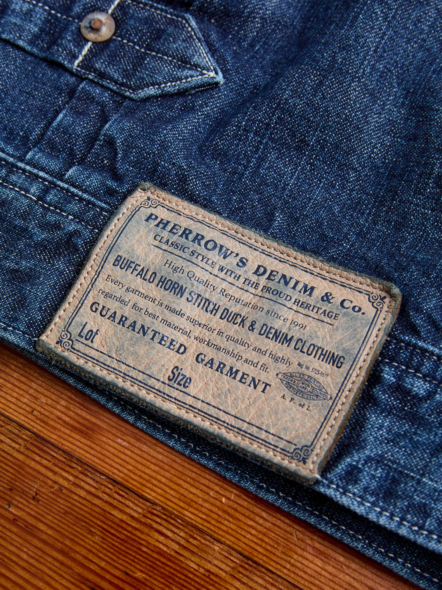 10.5oz Selvedge Denim Miner's Jacket in Washed Indigo