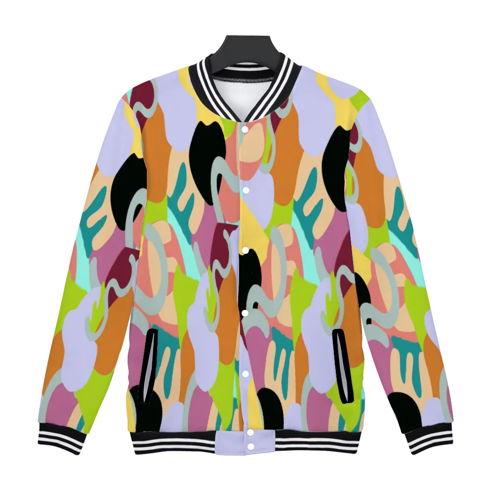 Abstract Wild Button Up Classic Jackets