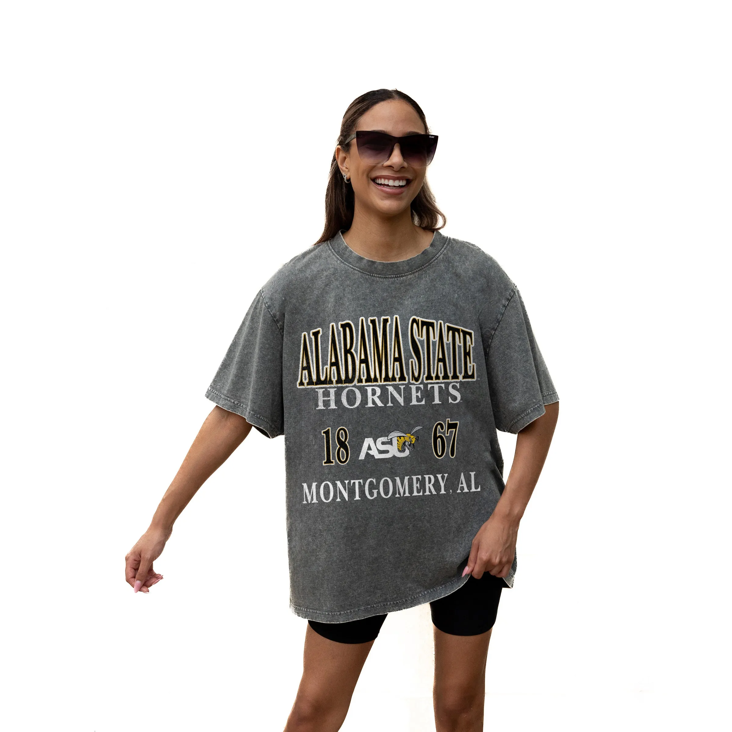 ALABAMA STATE HORNETS THROWBACK OVERSIZED CREWNECK TEE