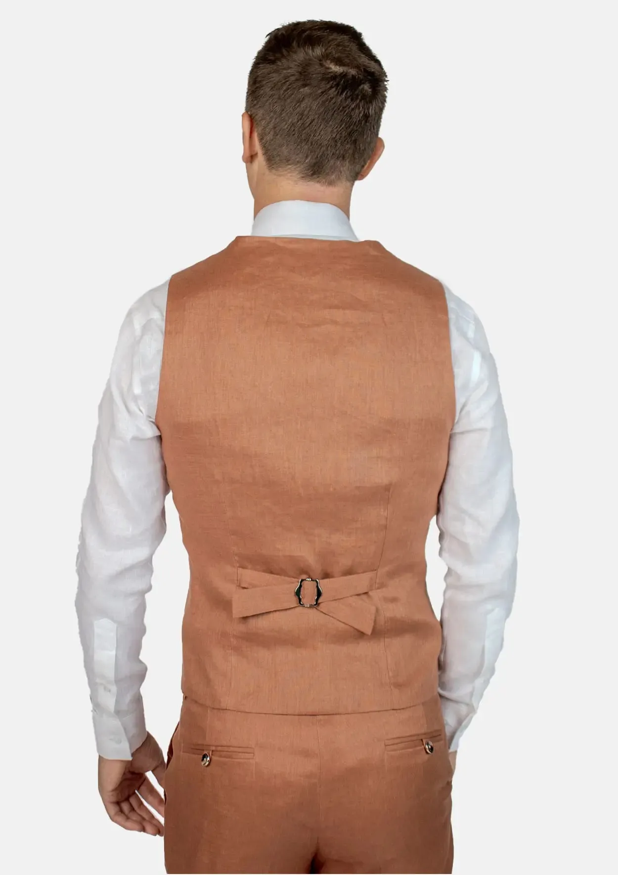 Amber Brown Linen Vest