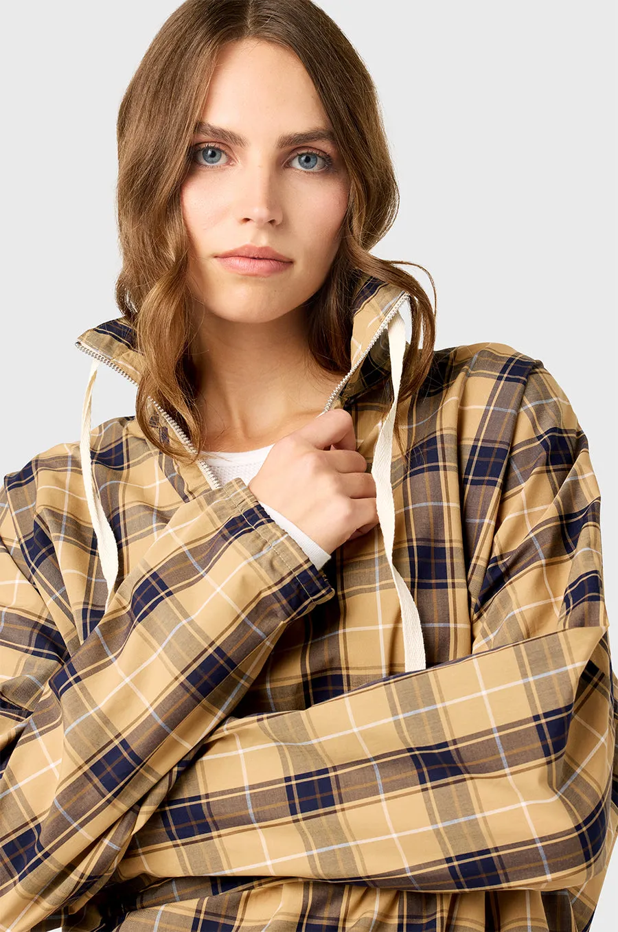 ANORAK IN CAMEL PLAID