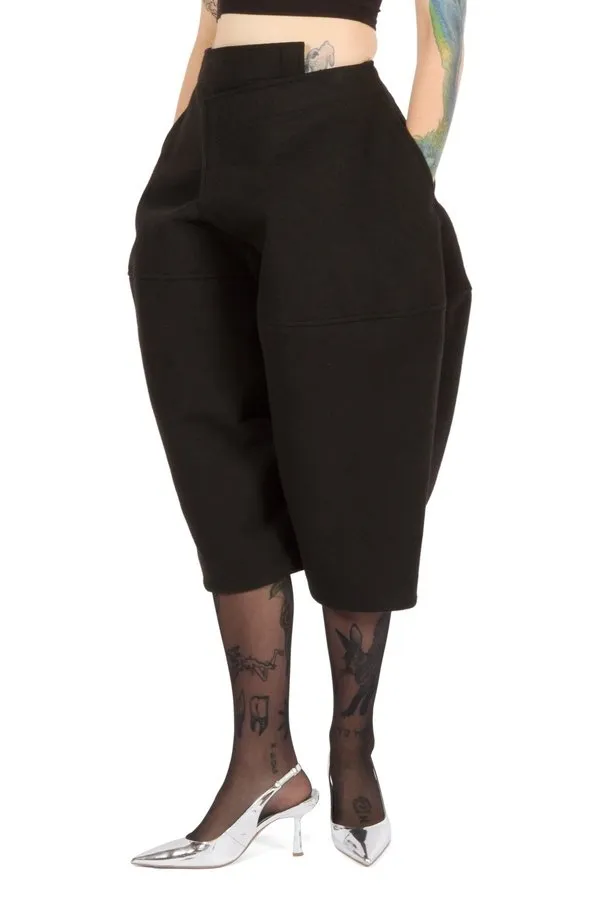 Asymmetric Waist Cropped and Structured Trousers