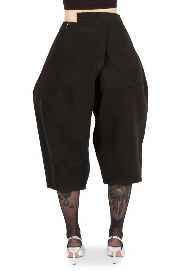 Asymmetric Waist Cropped and Structured Trousers