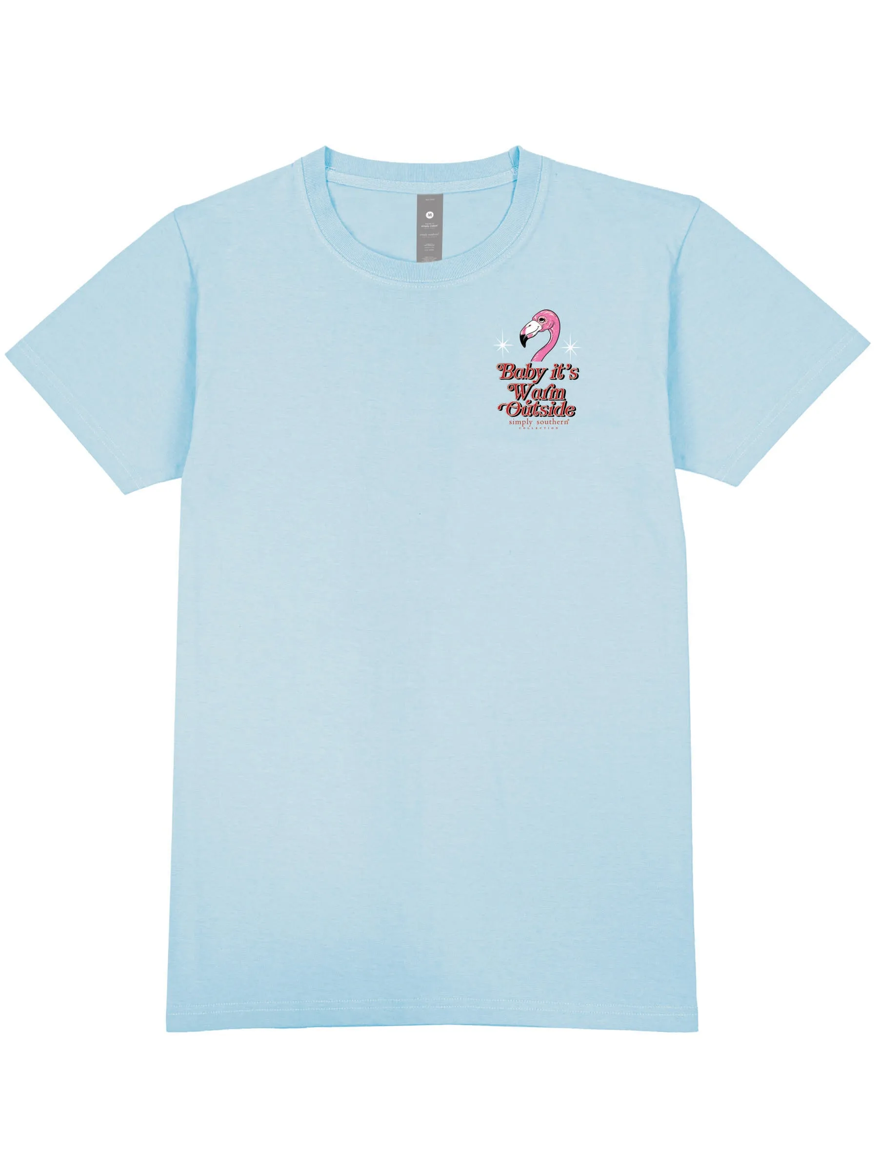 'Baby It's Warm Outside' Flamingo Christmas Short Sleeve Tee by Simply Southern