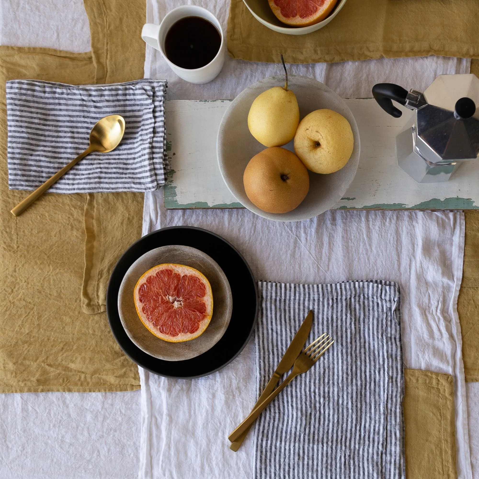 Basix Stripe Linen Napkin - Ayrton/Nox