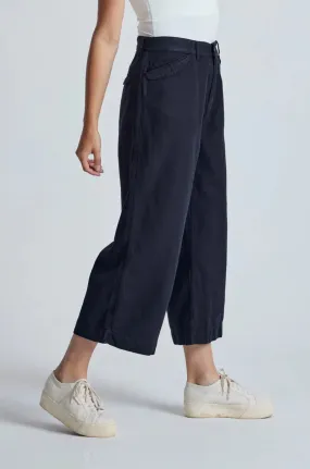 Betty Wide Leg Culottes in Black - GOTS Organic Cotton & Linen