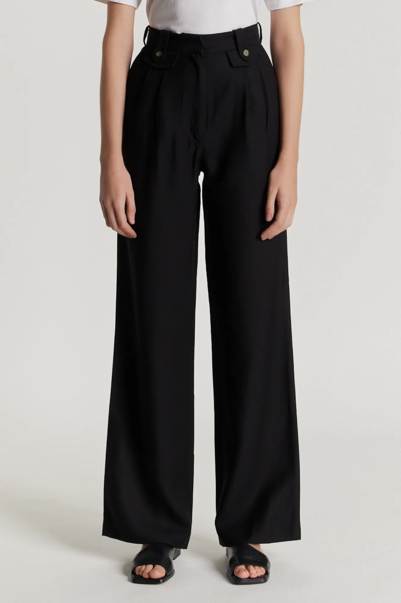 BLACK High-Waisted Trousers