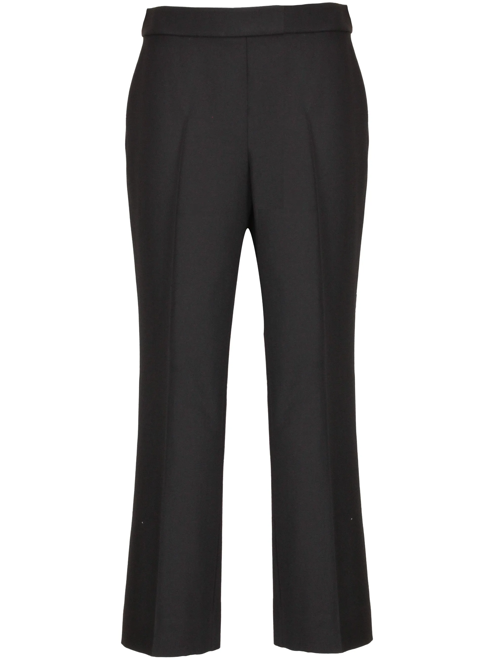 Black Wool Blend Trousers with Logo