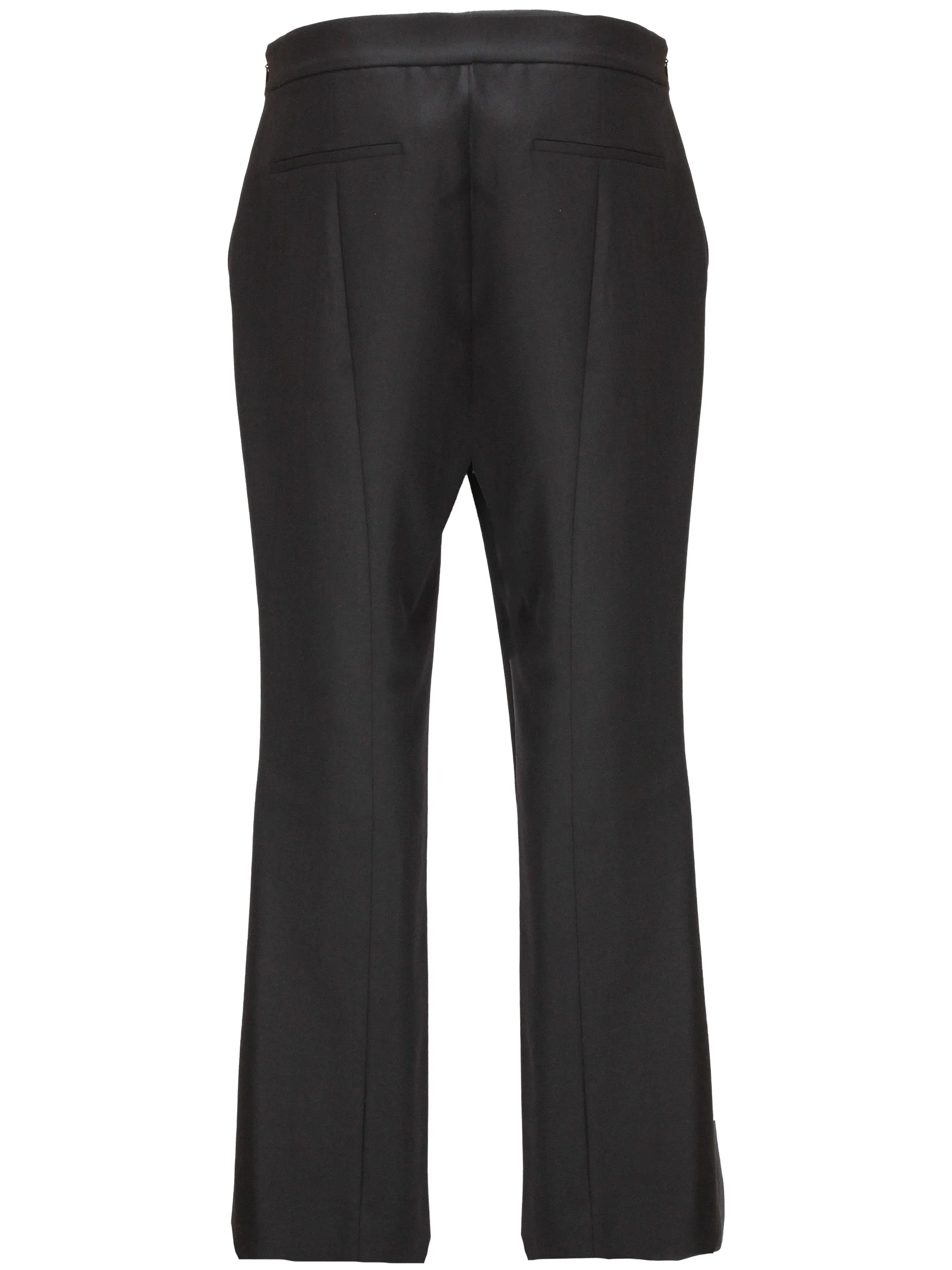 Black Wool Blend Trousers with Logo