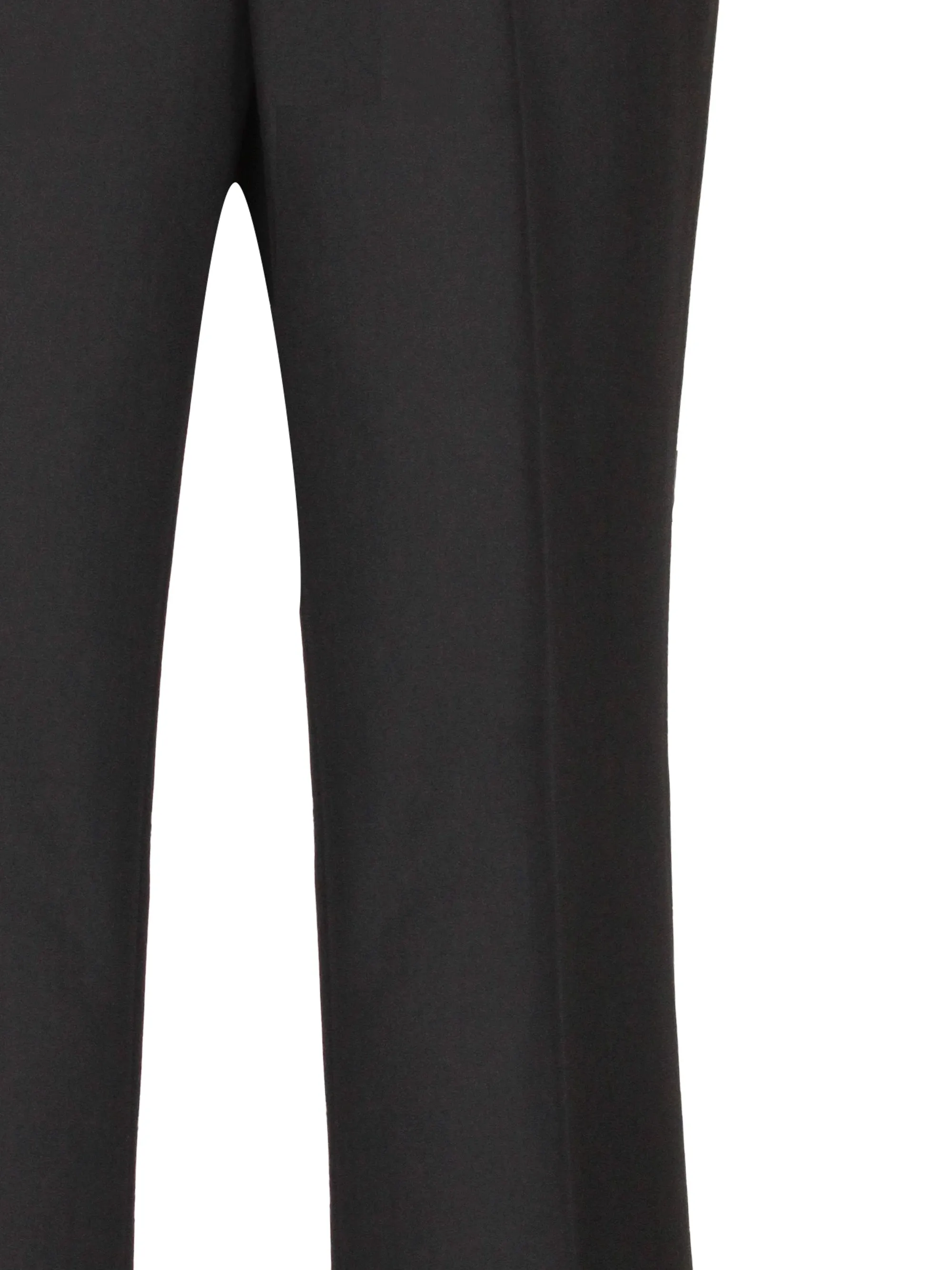 Black Wool Blend Trousers with Logo