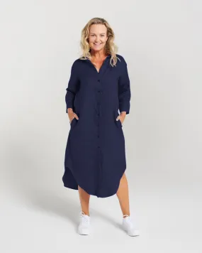 Blackstone Plain Linen Shirt Dress