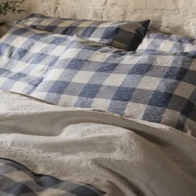 Blueberry Emsworth Plaid Linen Blend Pillowcase (Pair)