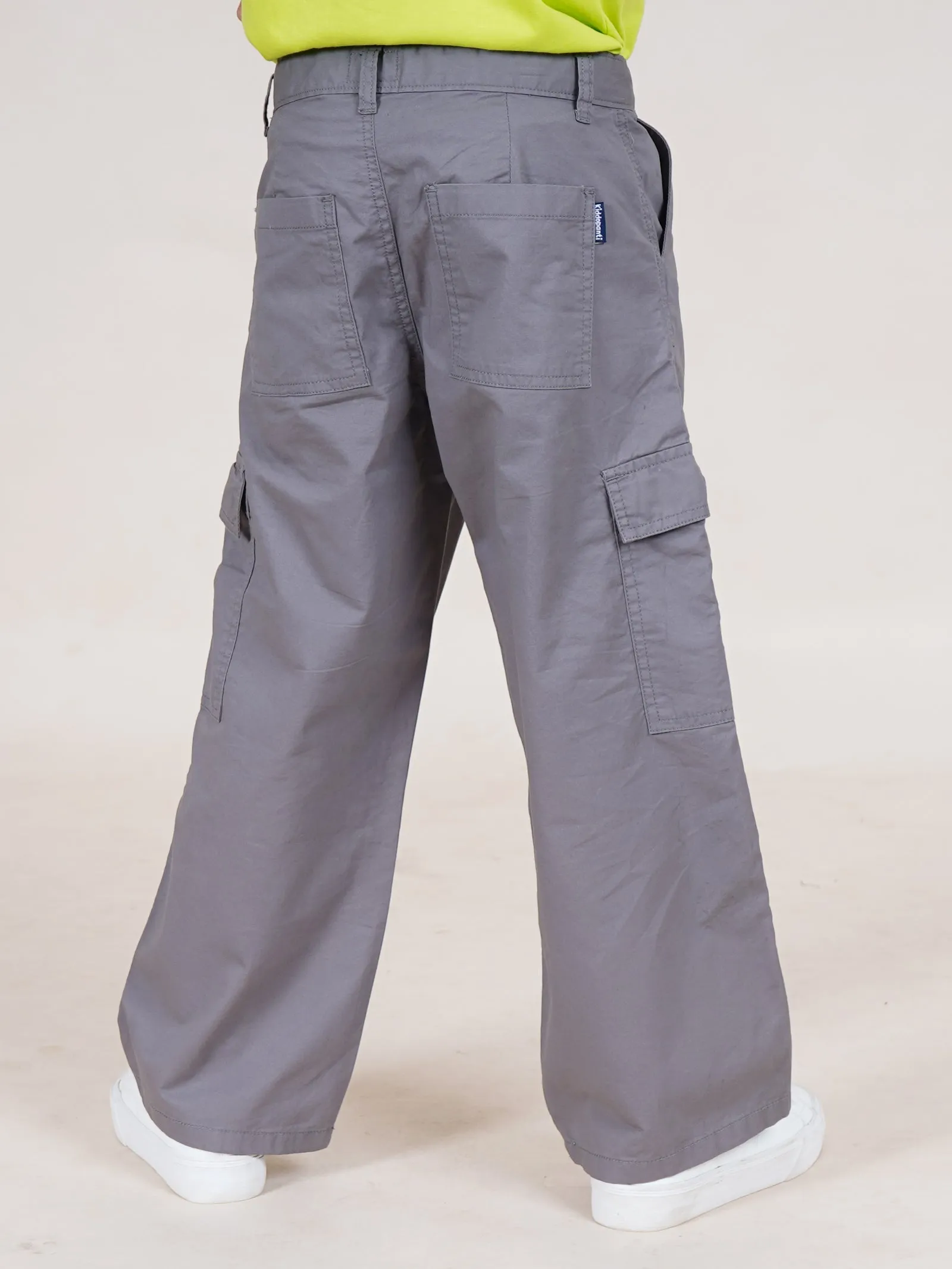 Boys Cotton Full Length Straight Fit Cargo Pant