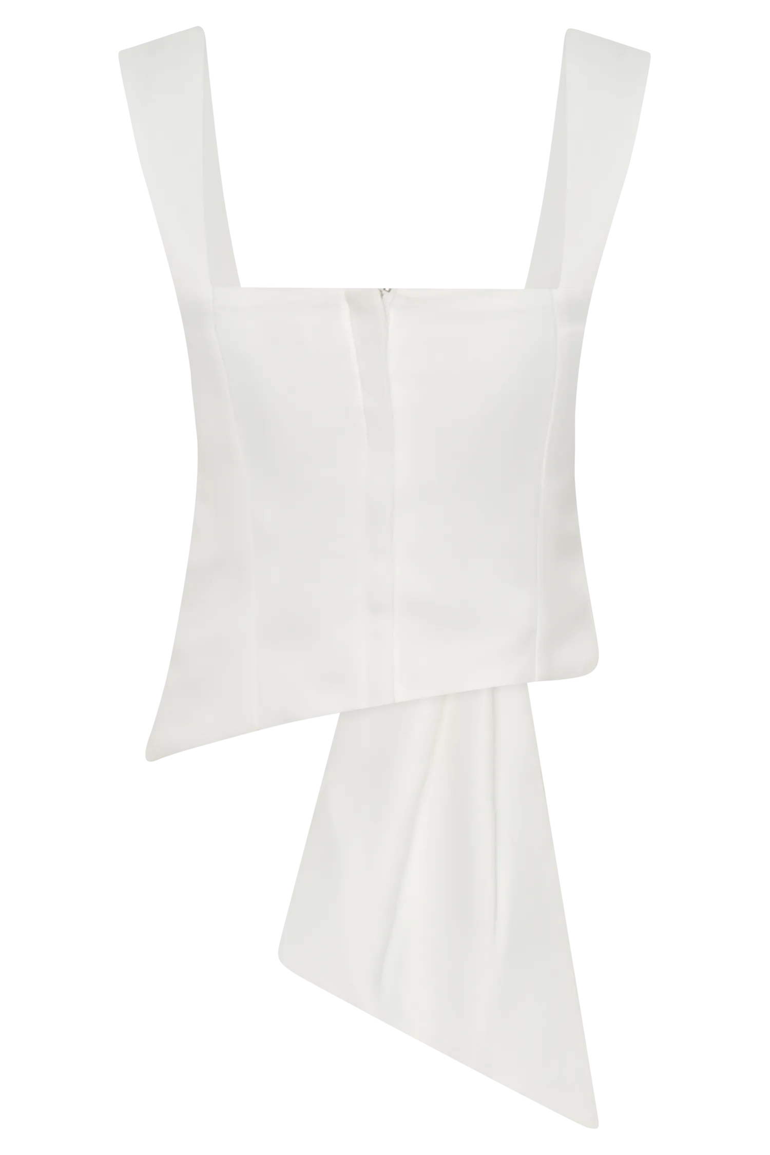 Bryony Satin Structured Sleeveless Top - White