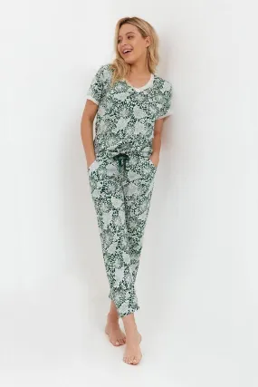 Cana shart and pants flower print womens pajamas