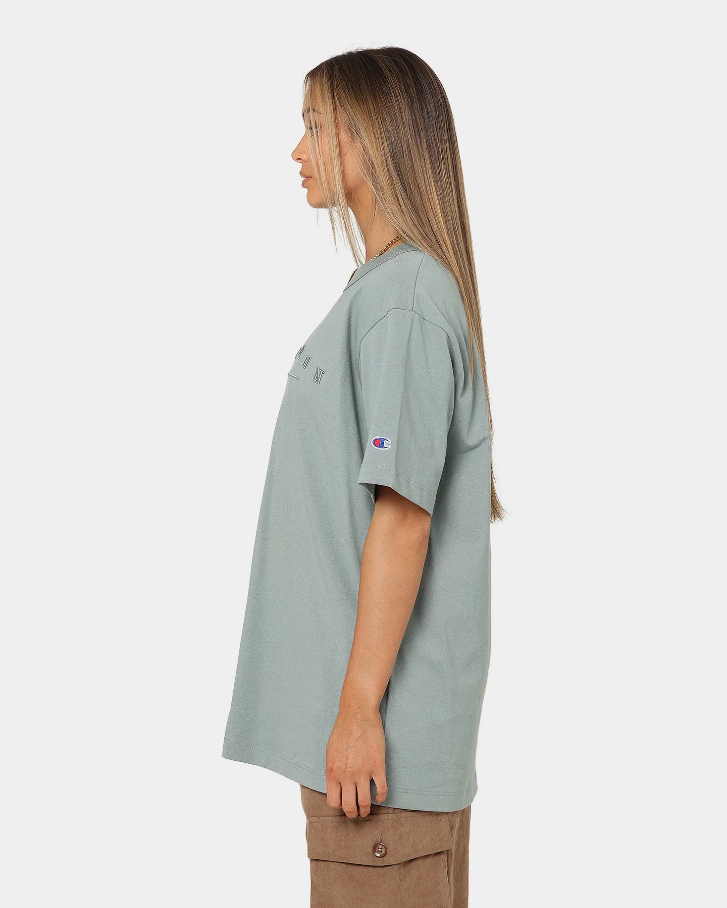 Champion Women's Heritage 2K Oversized T-Shirt Sage Shimmer Green