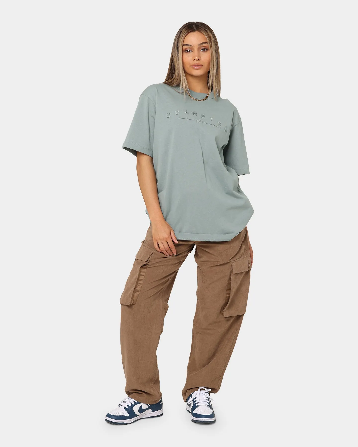 Champion Women's Heritage 2K Oversized T-Shirt Sage Shimmer Green