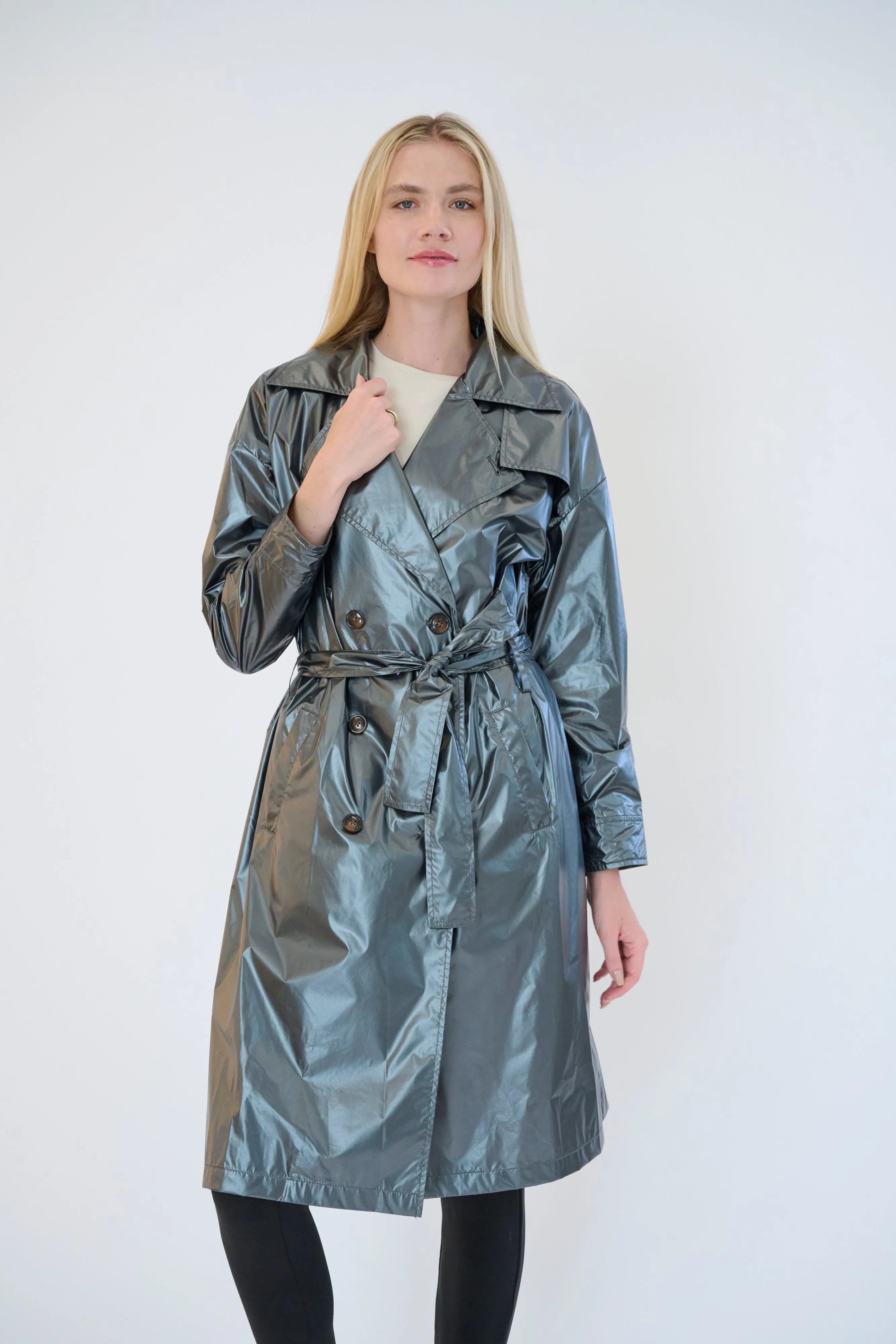 Chic Metallic Trench