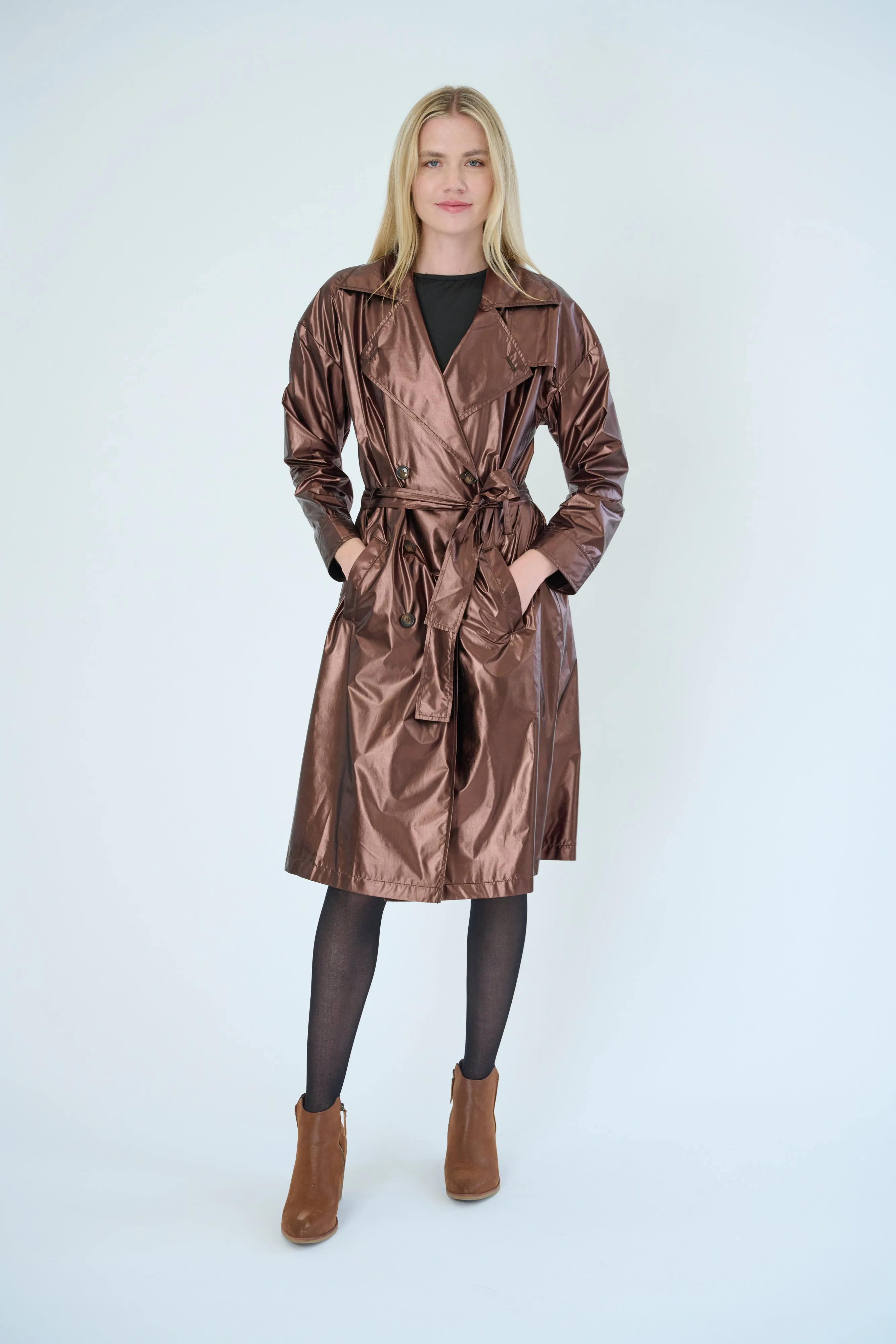 Chic Metallic Trench