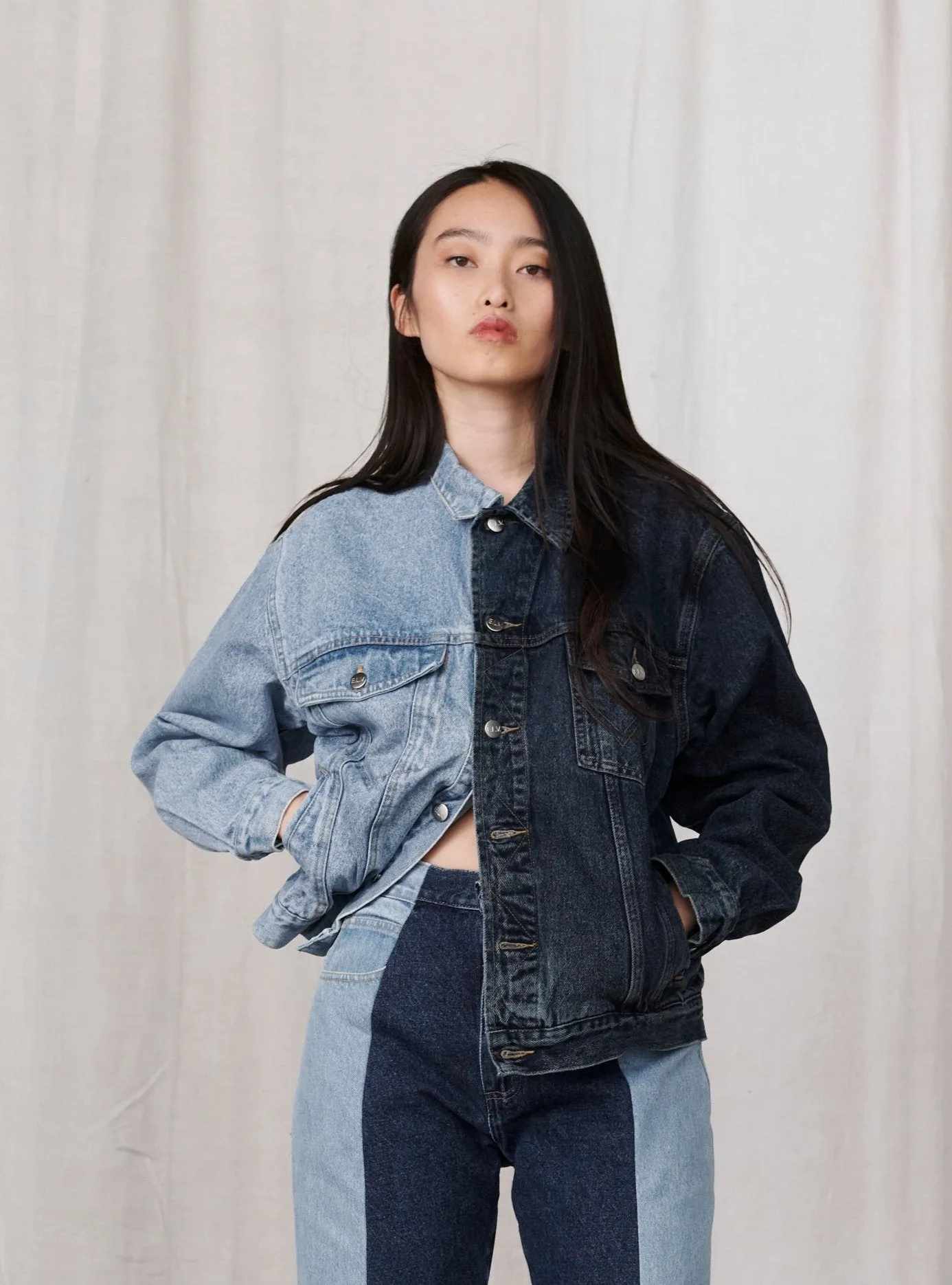 Classic Denim Jacket Light Dark Blue