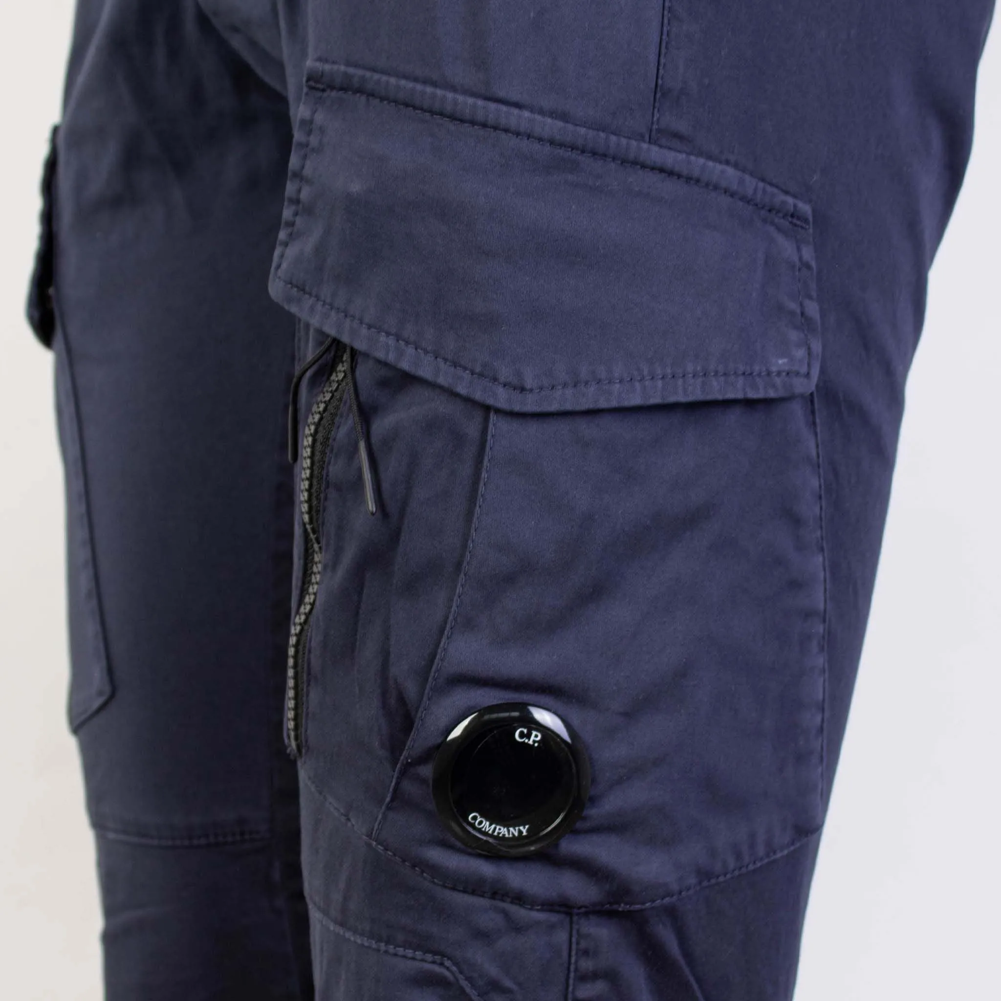 C.P. Company Sleek Slim Fit Cotton Cargo Pants - Blue