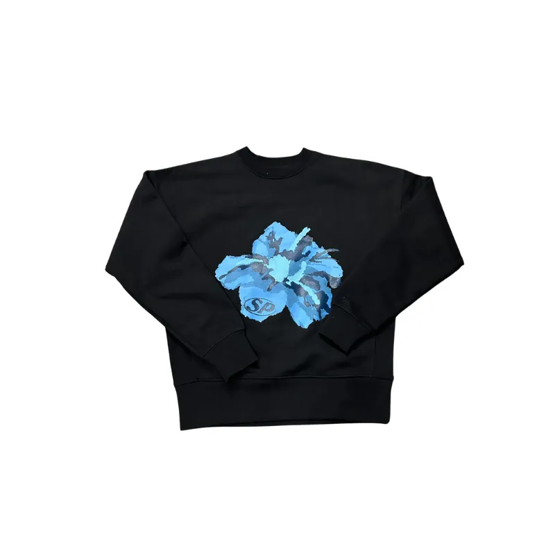 Crewneck Black Flower Logo | StudioPolyvalent