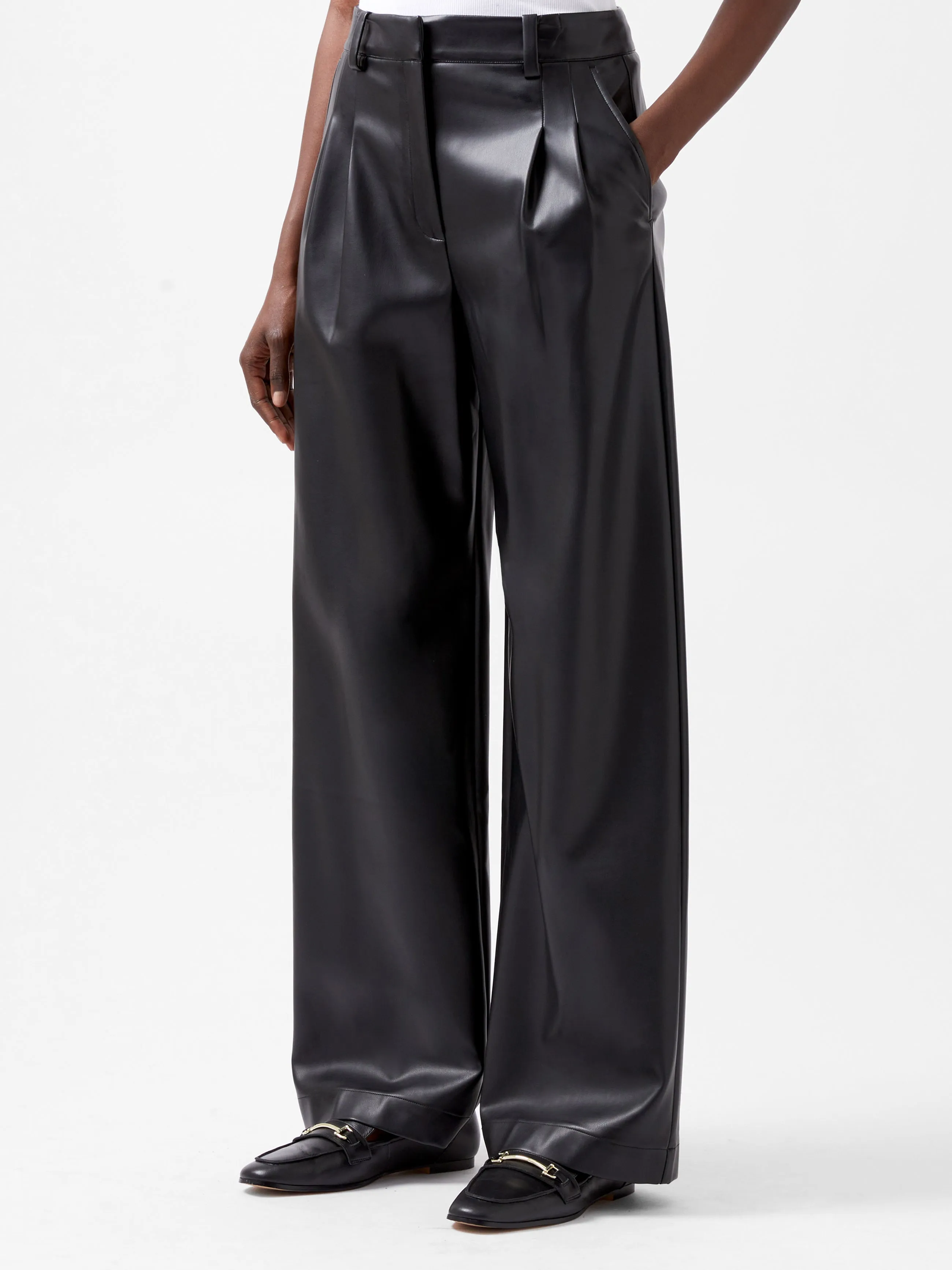 Crolenda PU Wide Leg Trousers