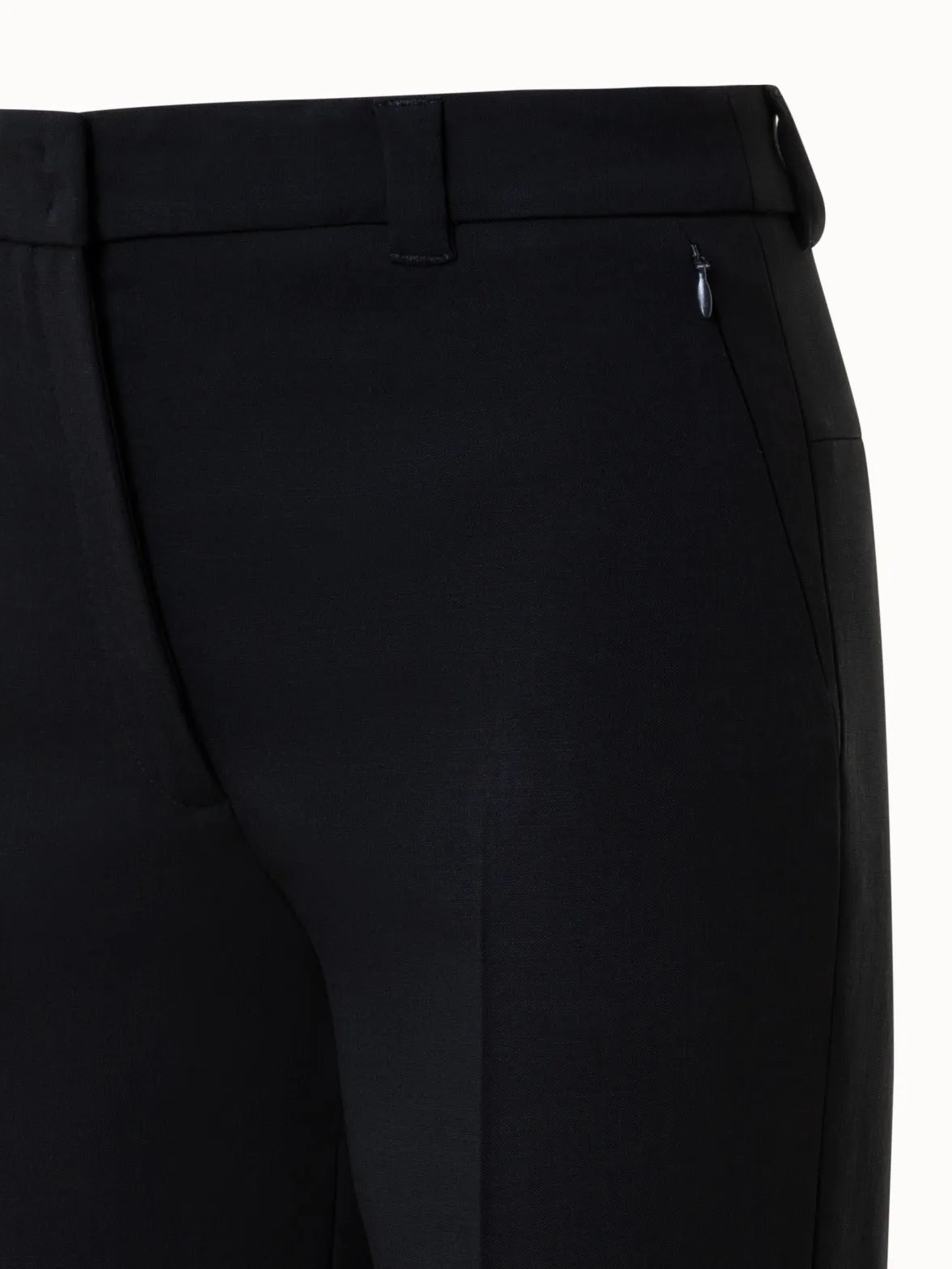 Cropped Tapered Wool Double-Face Pants