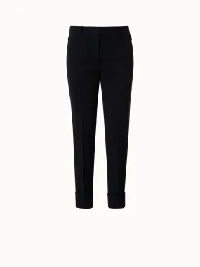 Cropped Tapered Wool Double-Face Pants