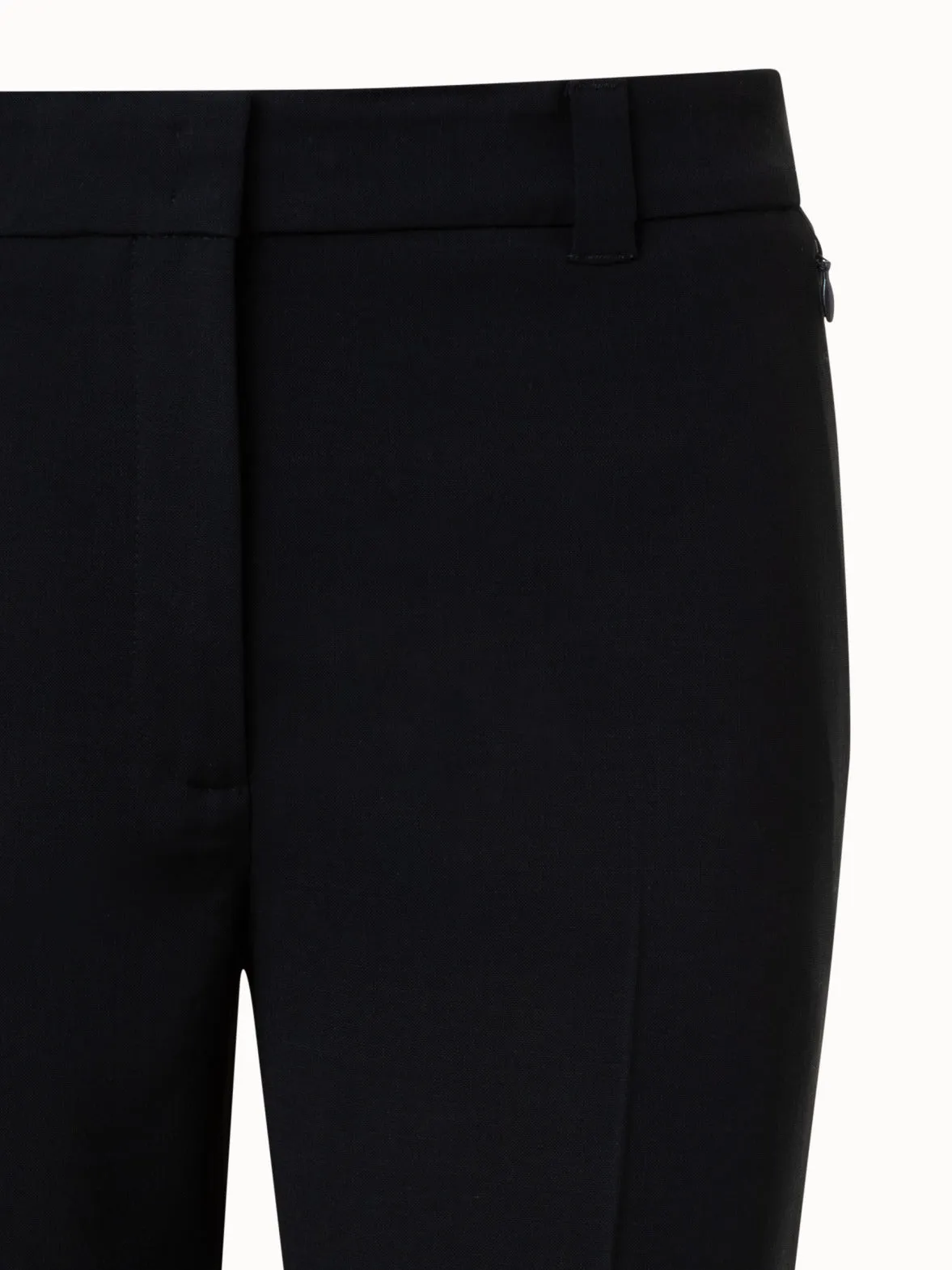 Cropped Tapered Wool Double-Face Pants