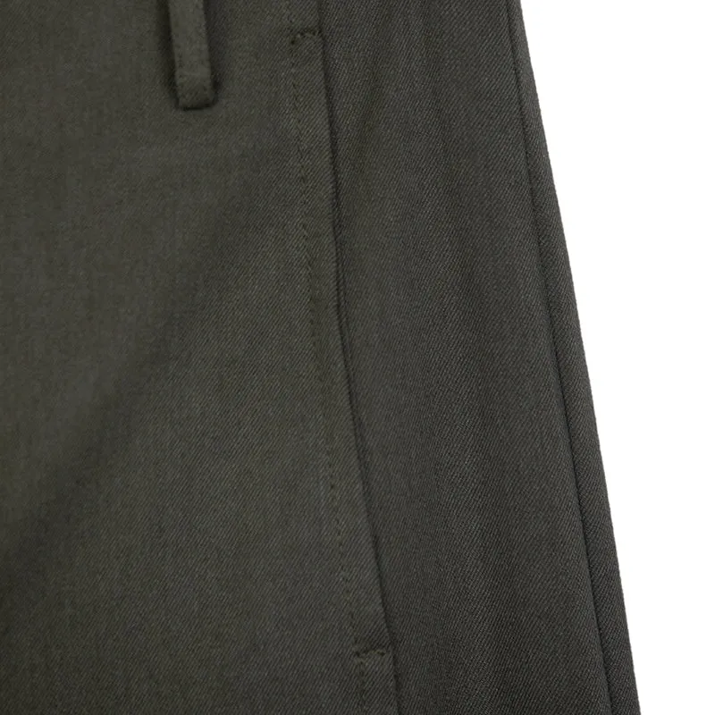 Dark Green Wide Leg Suit Pants