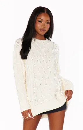 Day to Day Sweater ~ Cream Cable Knit