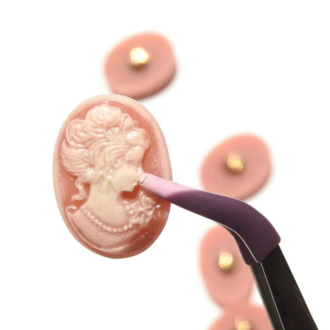 Decorative Cameo Pink Oval Buttons