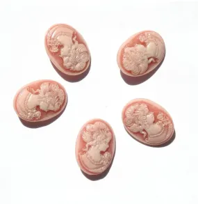 Decorative Cameo Pink Oval Buttons