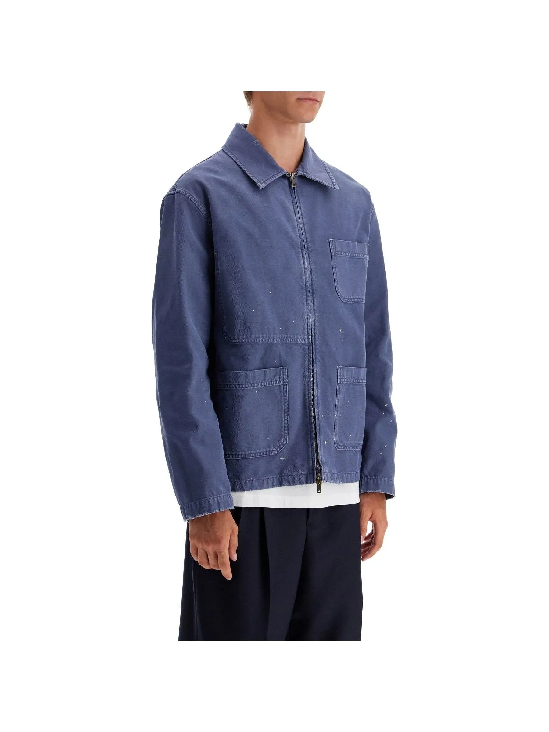 Distressed Twill Workwear Jacket