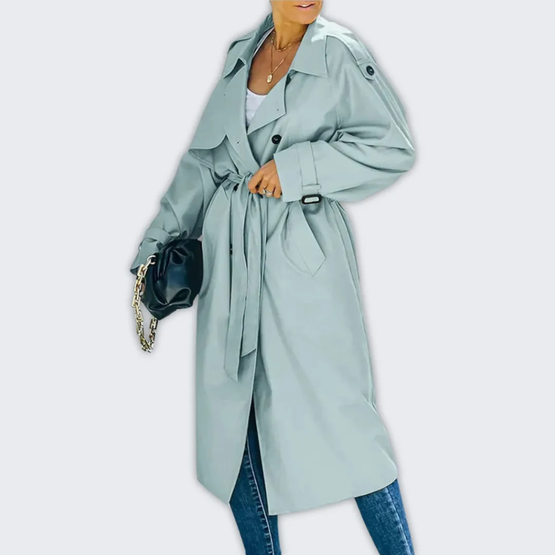 Elegant Women's Warm Long Winter Trench Coat for Cold Days