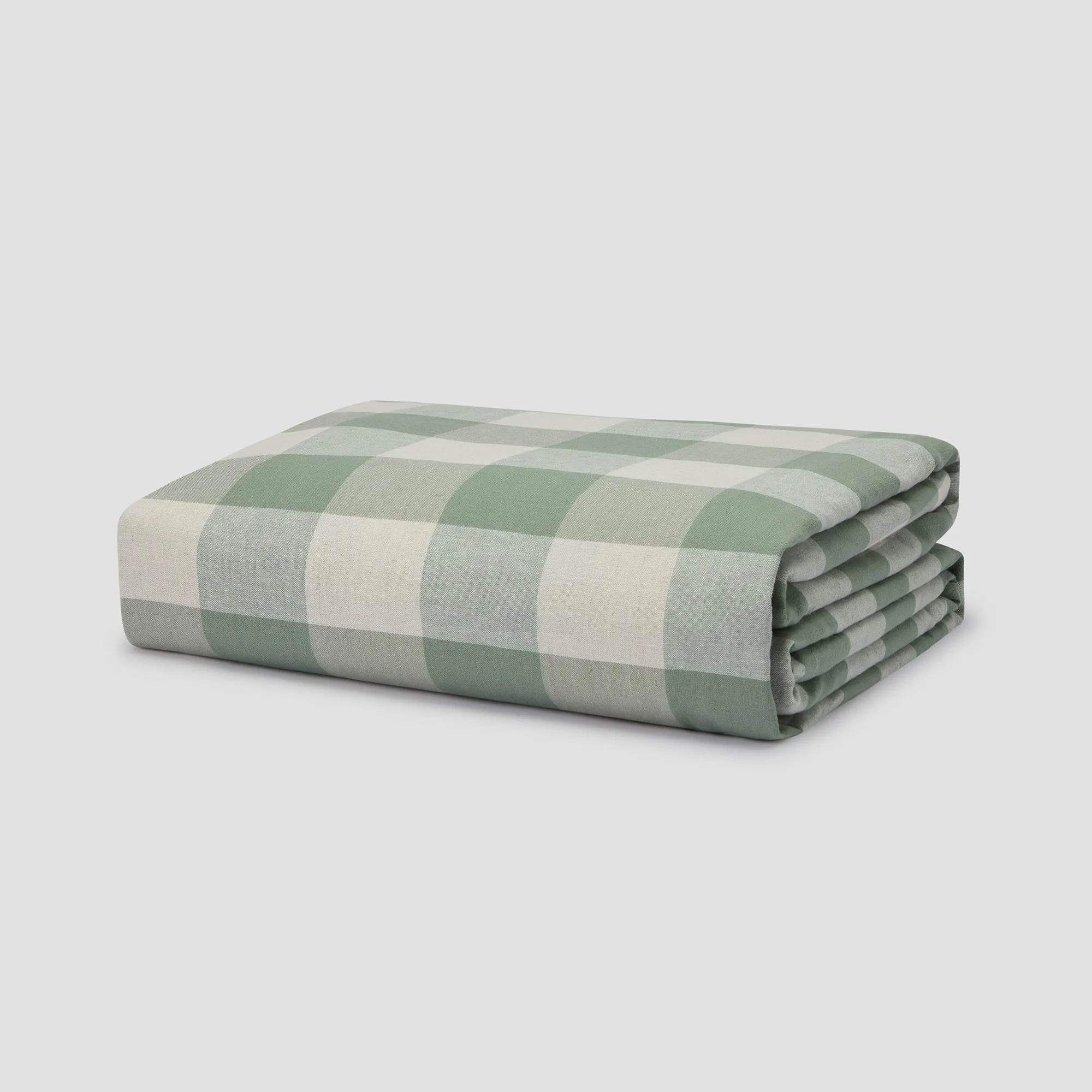 Elm Green Emsworth Plaid Linen Blend Duvet Cover