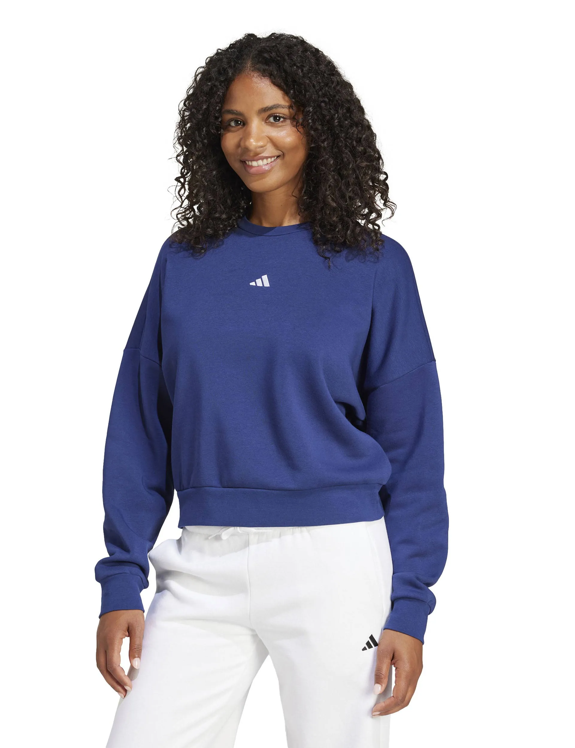 Essentials Small Logo Feelcozy Sweatshirt - Dark Blue/White