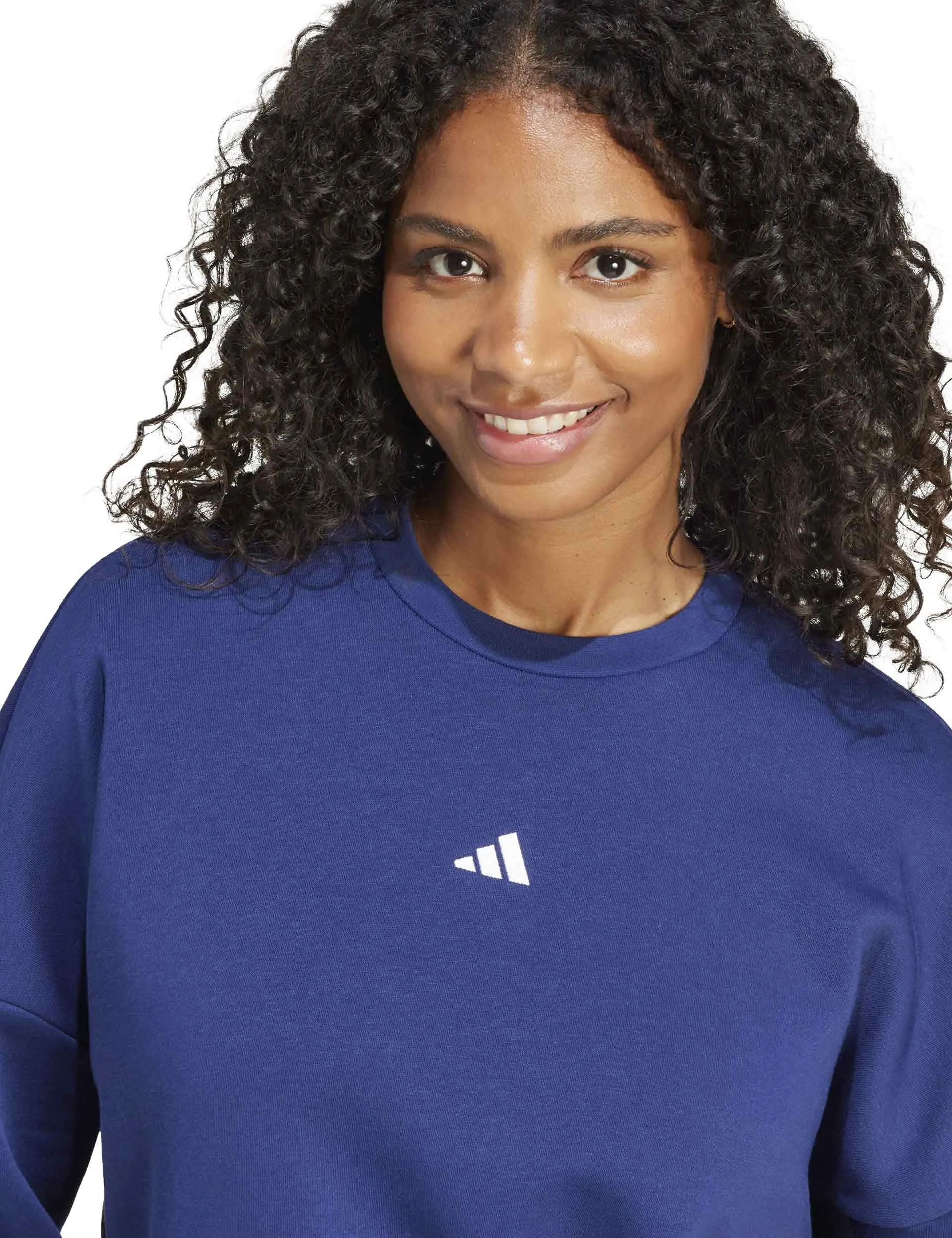 Essentials Small Logo Feelcozy Sweatshirt - Dark Blue/White