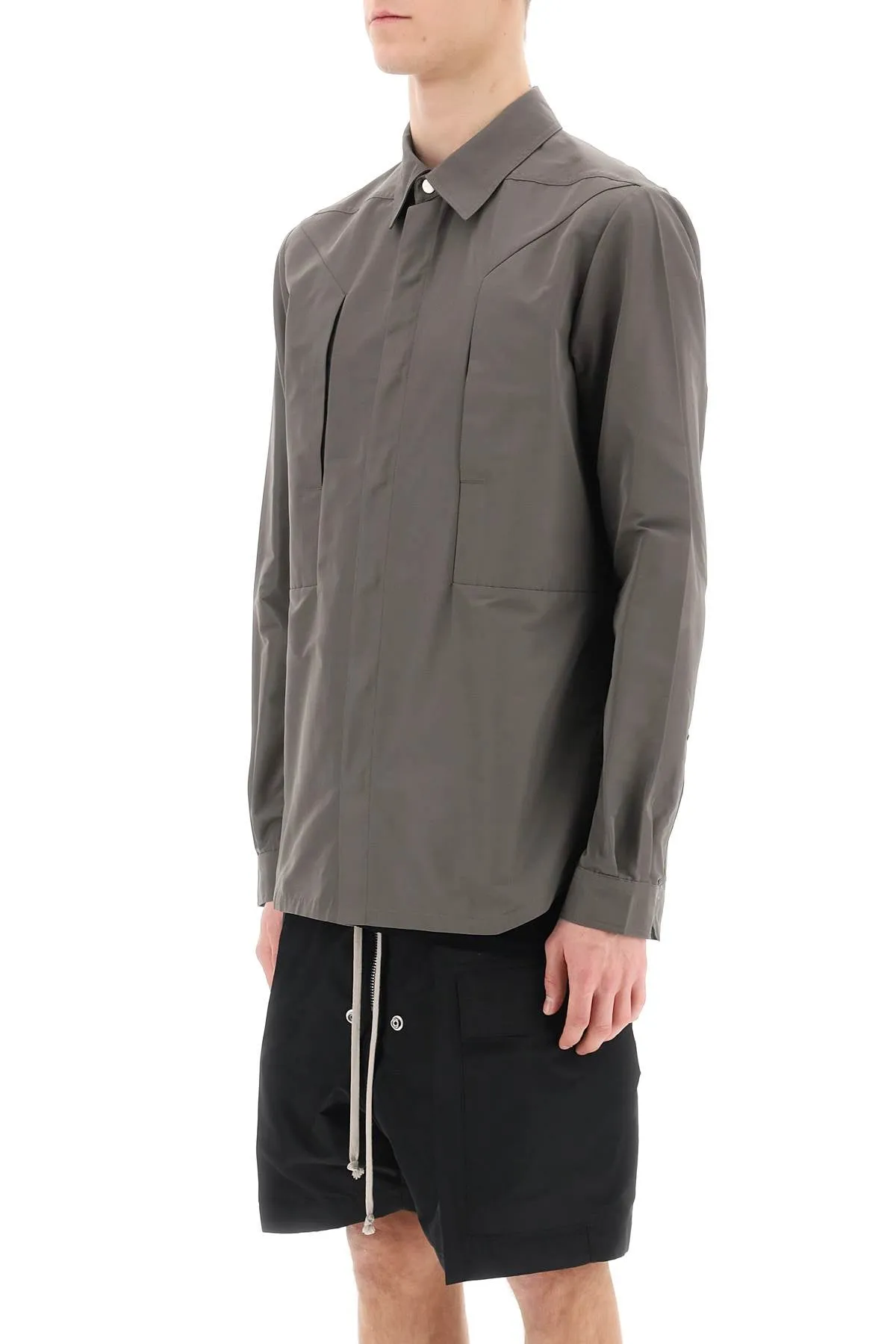 faille overshirt with fog pockets