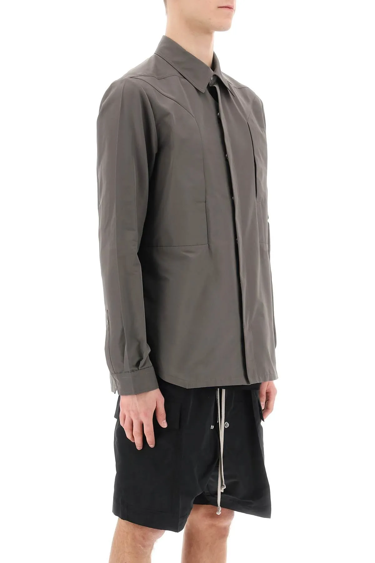 faille overshirt with fog pockets