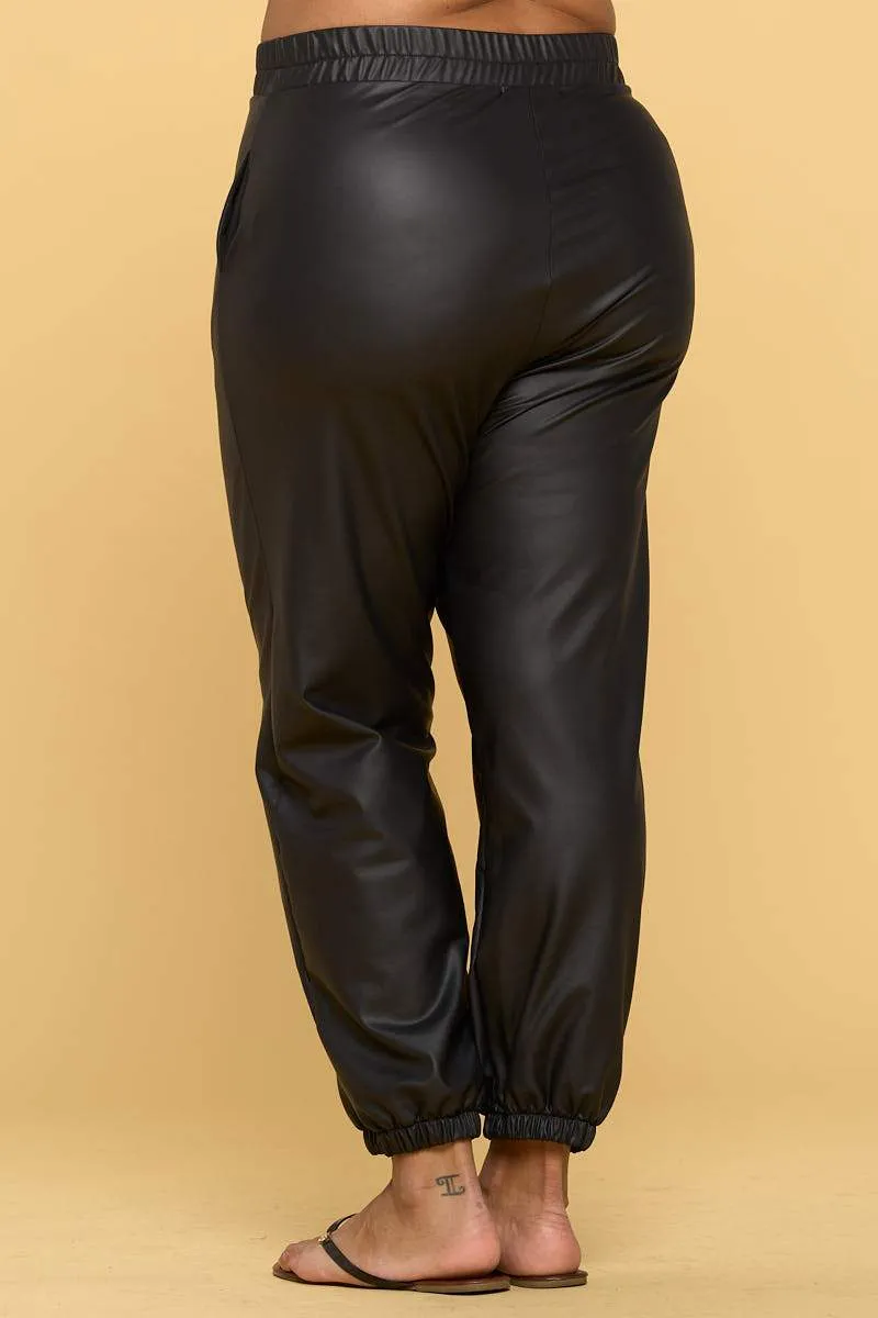 Faux Leather Pants with Pockets