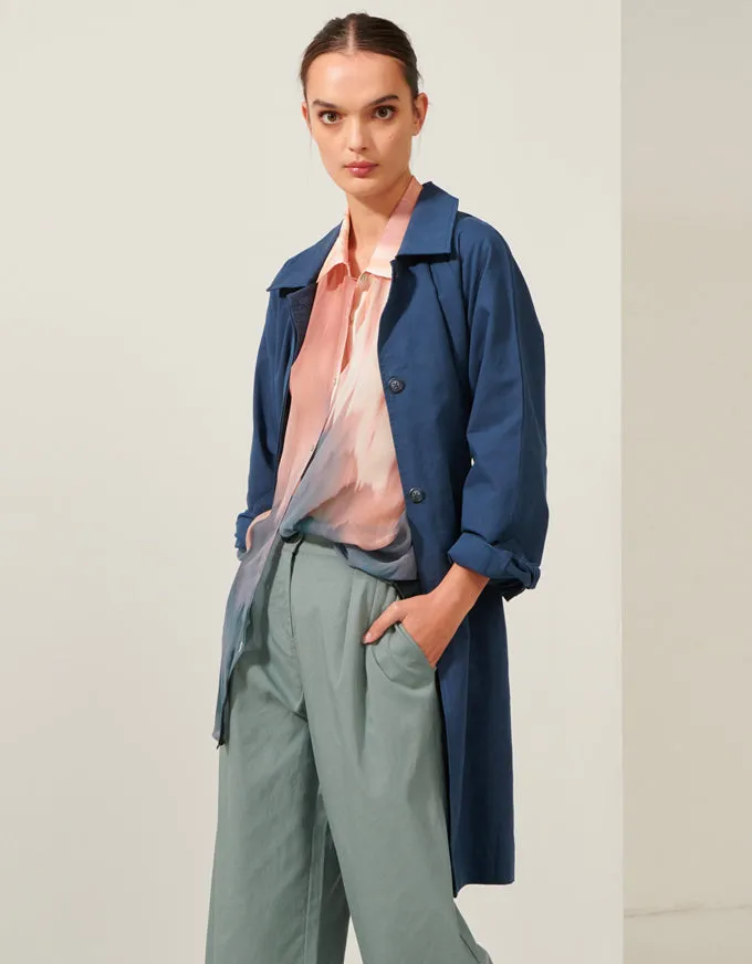 Focus Trench Coat Teal