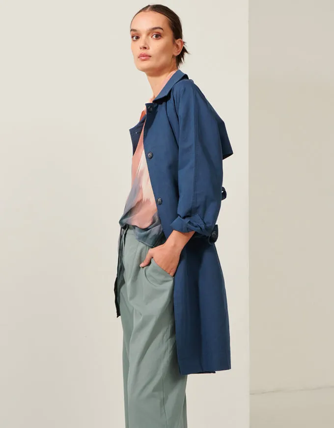 Focus Trench Coat Teal