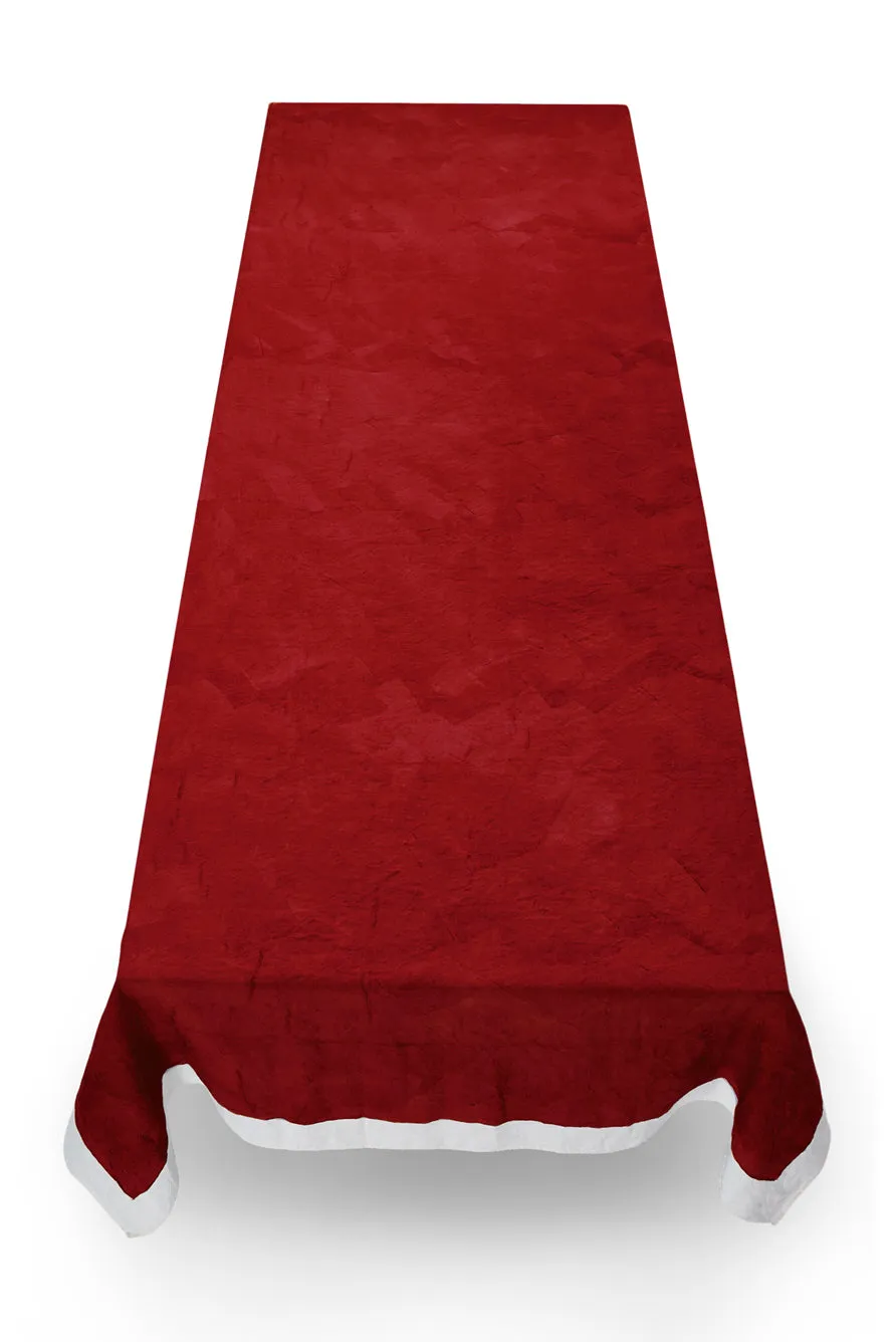 Full Field Linen Tablecloth in Claret Red