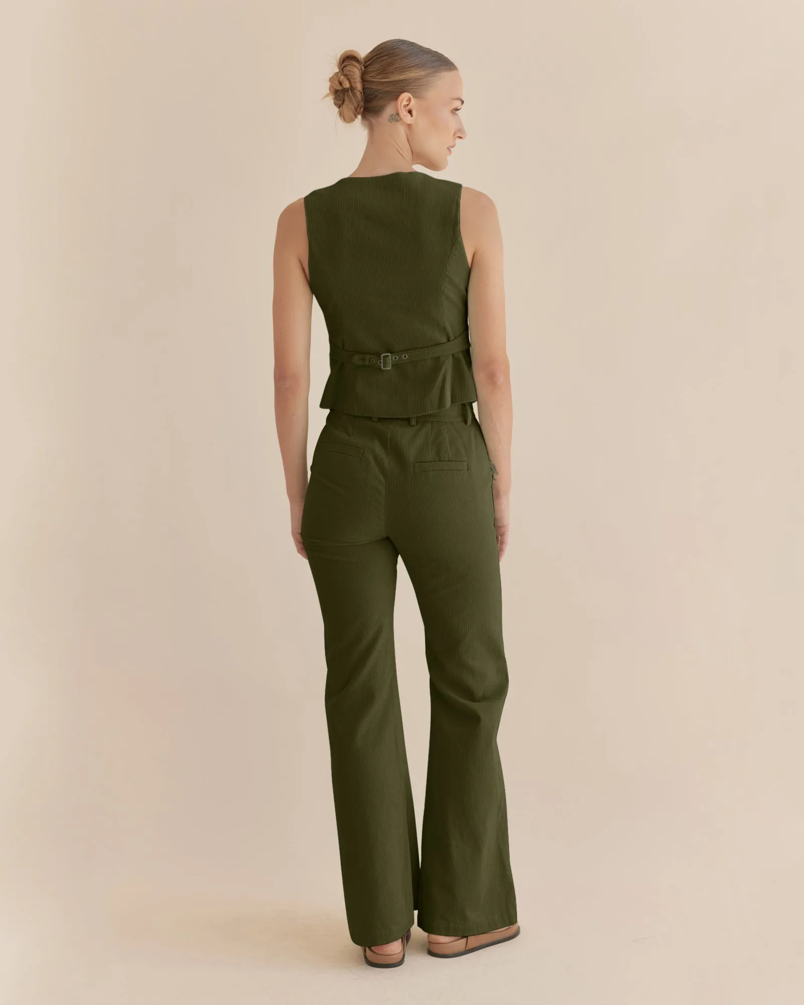 Giovanna Corduroy Pant - Khaki