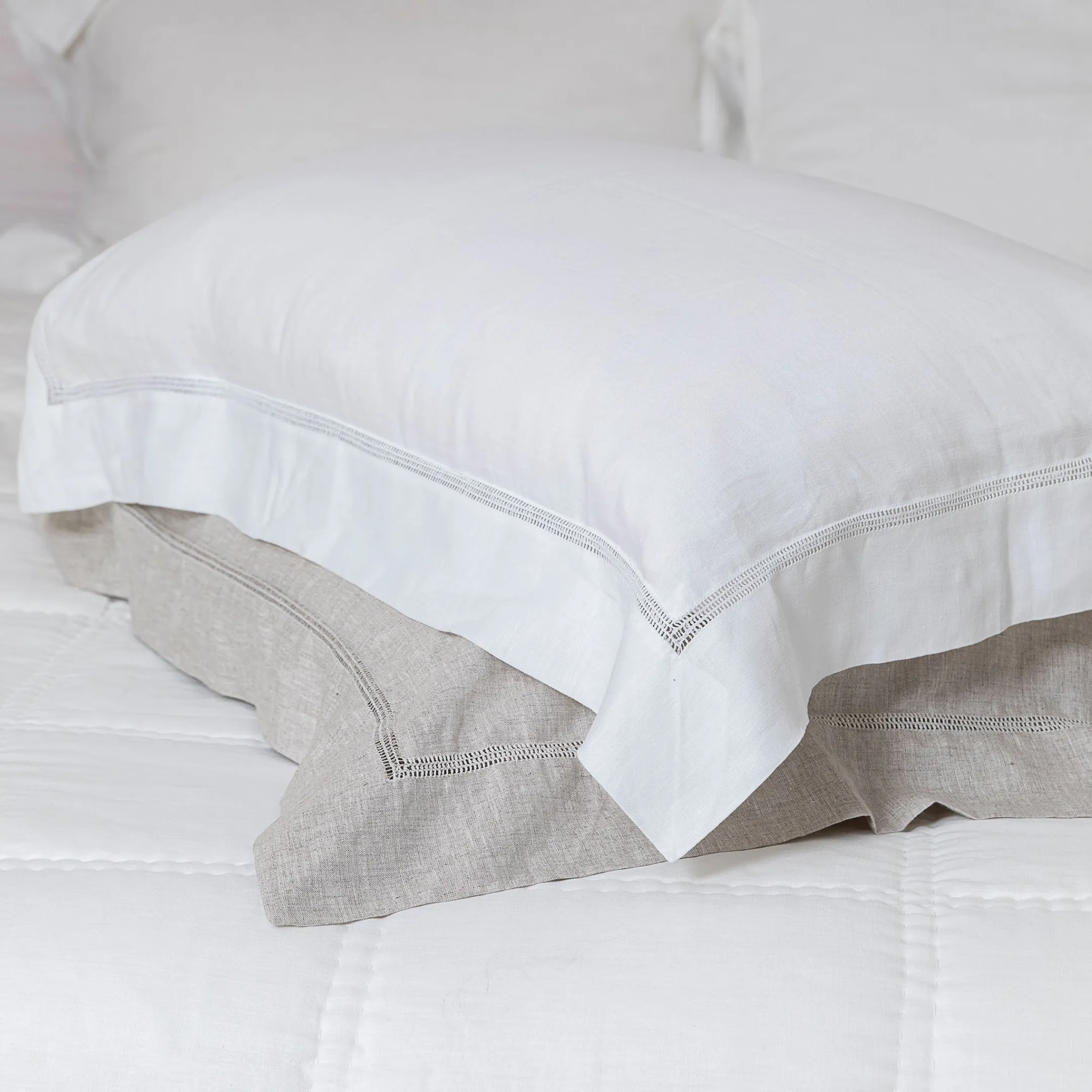 Hand Hemstitched Linen Pillowcase Set|Oxford Style|Super soft