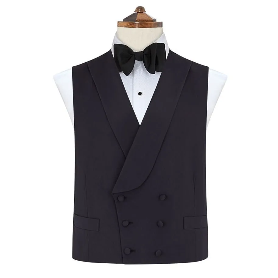 Hudson Navy Grosgrain Silk and Cotton Waistcoat