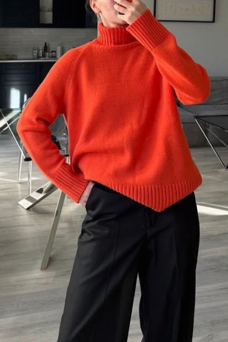 HWQ1366 Solid color raglan sleeve sweater