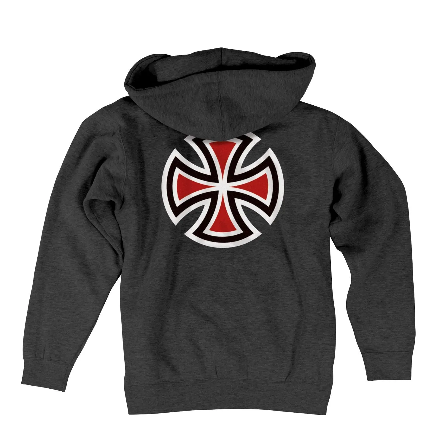 Independent Bar/Cross Pullover Hooded LS Men's Sweatshirt - Charcoal Heather